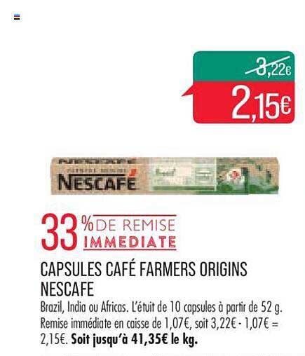 capsules café farmers origins nescafé