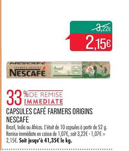 capsules café farmers origins nescafé