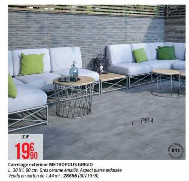 carrelage extérieur metropolis grigio