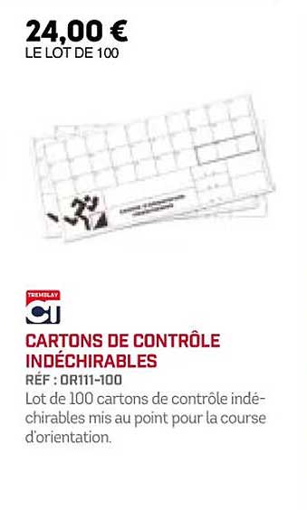 Cartons De Contrôle Indéchirables