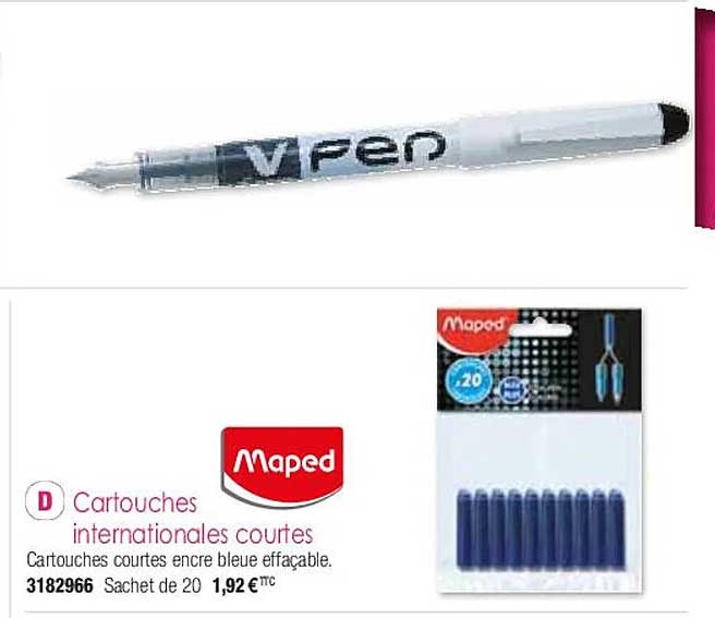 cartouches internationales courtes maped