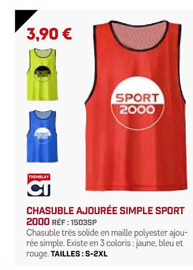chasuble ajourée simple sport 2000