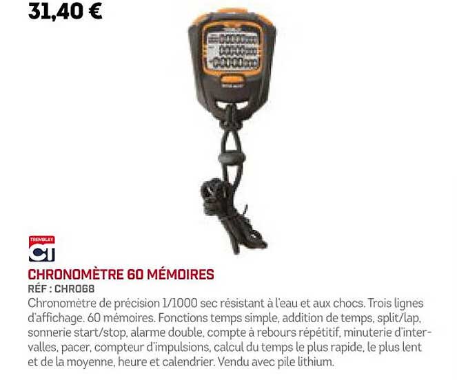 chronomètre 60 mémoires