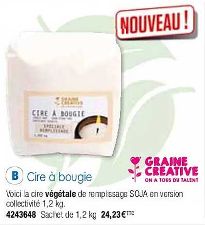 cire à bougie graine créative