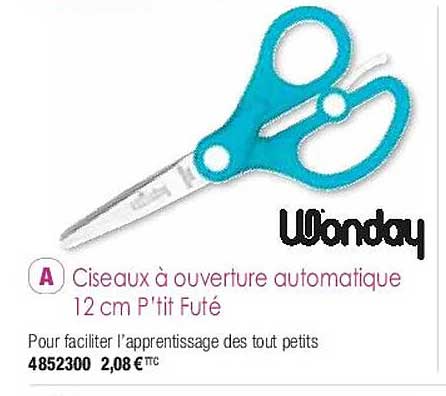 ciseaux à ouverture automatique 12 cm p'tit futé