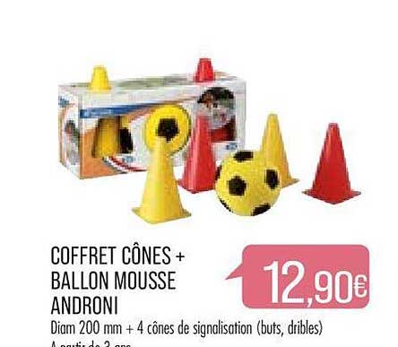 coffret cônes + ballon mousse androni