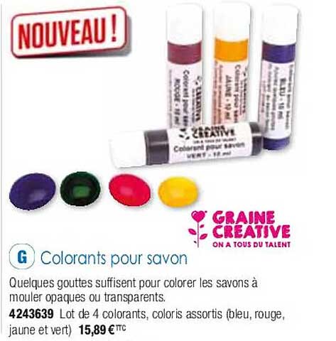 colorants pour savon graine créative