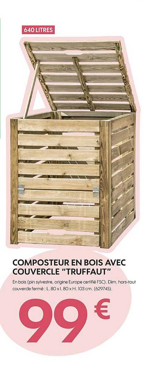 Composteur En Bois Avec Couvercle Truffaut