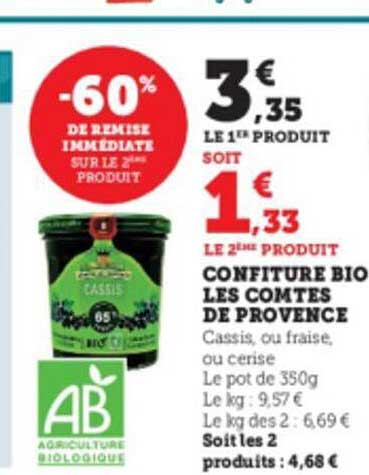 confiture bio les comtes de provence