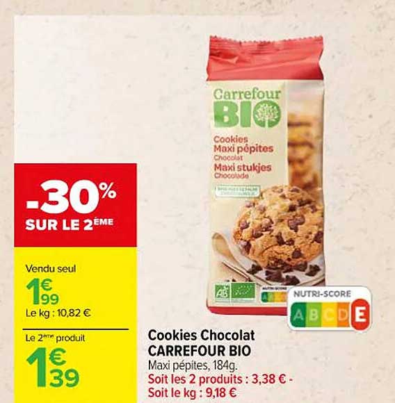 Cookies Chocolat Carrefour Bio