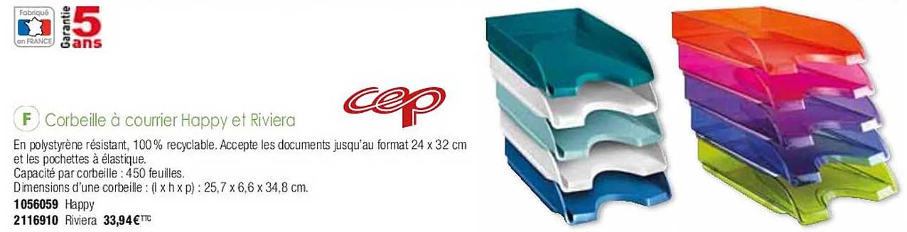 Corbeille à Courrier Happy Et Riviera Cep