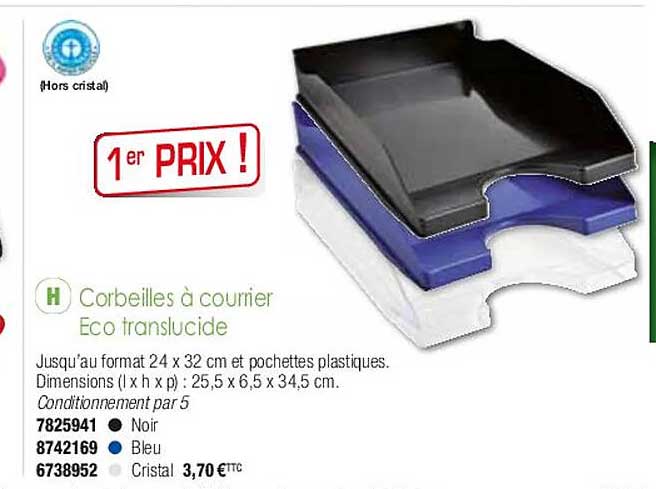 corbeilles à courrier eco translucide