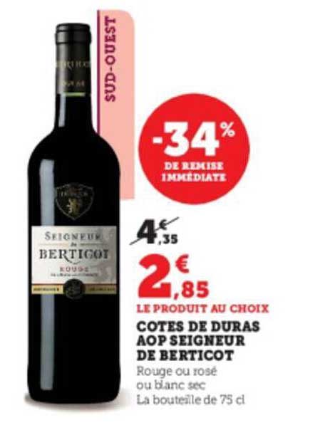 côtes de duras aop seigneur de berticot