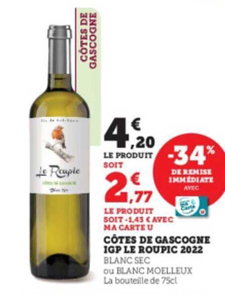 côtes de gascogne igp le roupic 2022