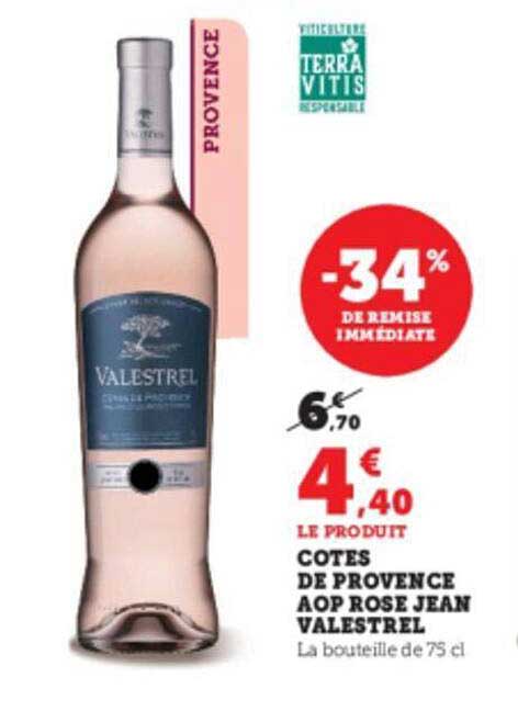 Côtes De Provence Aop Rosé Jean Valestrel