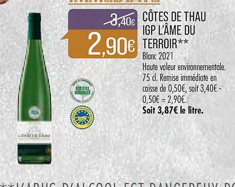 côtes de thau igp l'âme du terroir blanc 2021