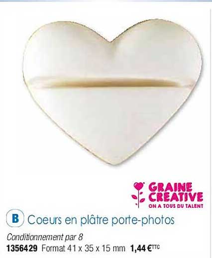 cœurs en plâtre porte-photos graine créative