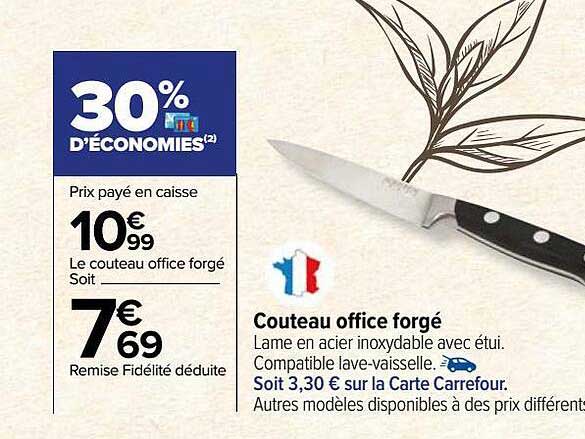 couteau office forgé