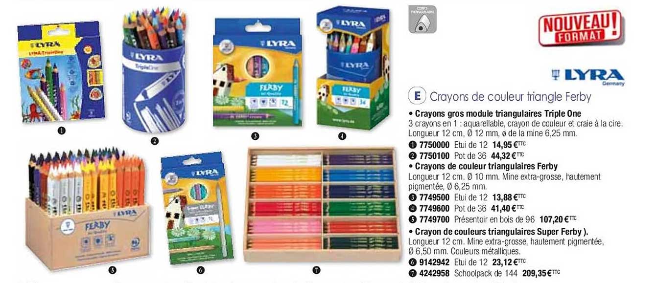 Crayons De Couleur Triangle Ferby Lyra