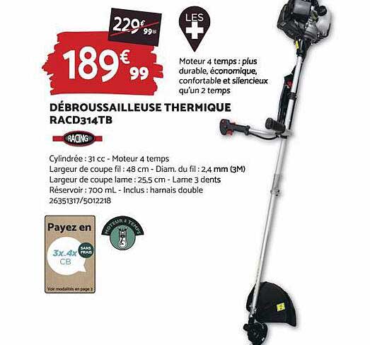 Débrousailleuse Thermique Racd314tb Racing