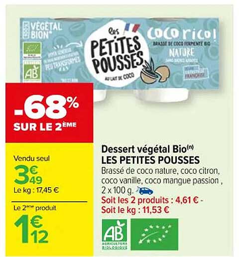 dessert végétal bio les petites pousses