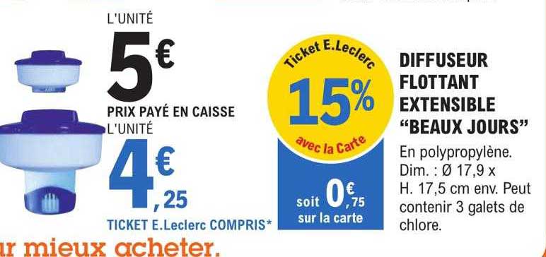 diffuseur flottant extensible "beaux jours"