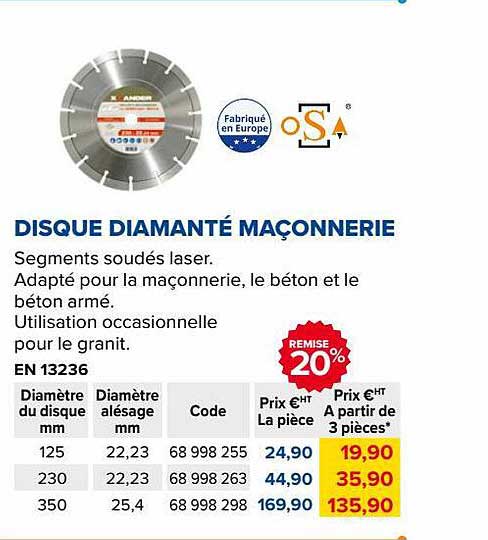 disque diamanté maçonnerie