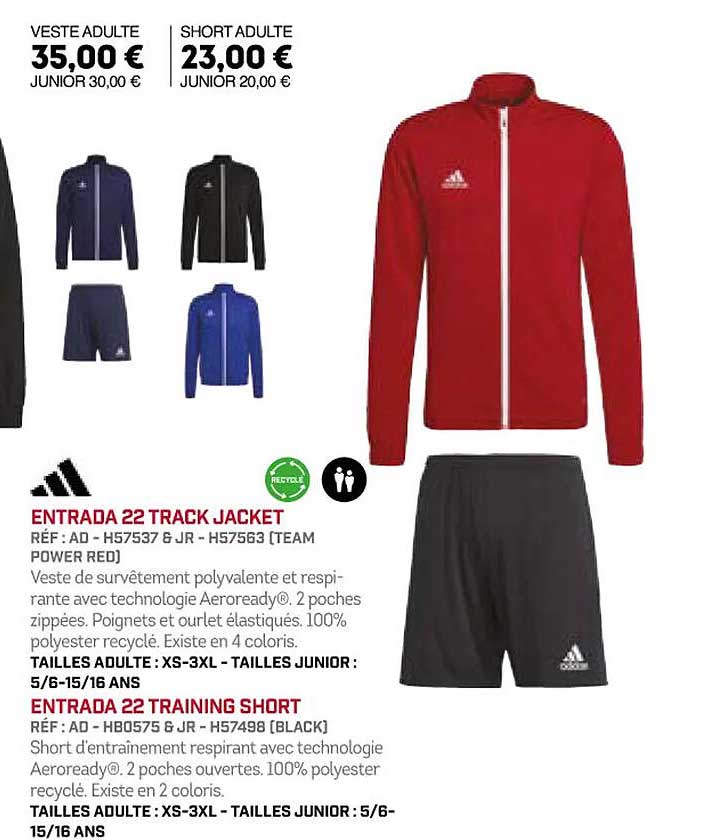 entrada 22 track jacket ou training short