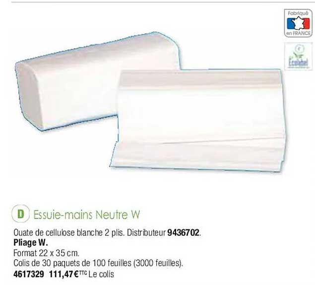 essuie-mains neutre w