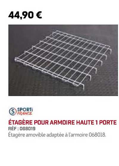 étagère pour armoire haute 1 porte sporti france