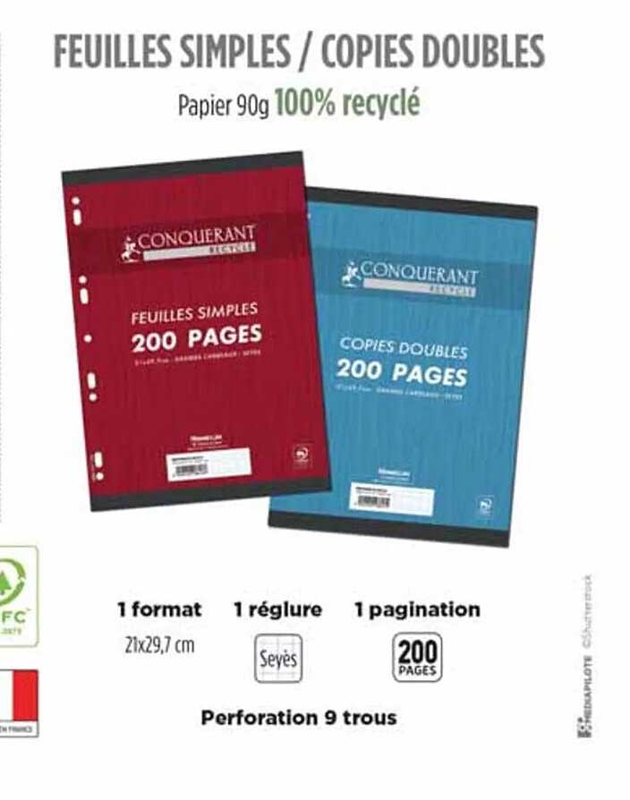 Feuilles Simples-copies Doubles Conquérant