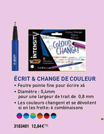 feutre pointe fine pour écrire x 6 bic