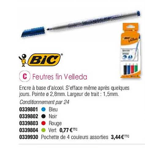 Feutres Fin Velleda Bic