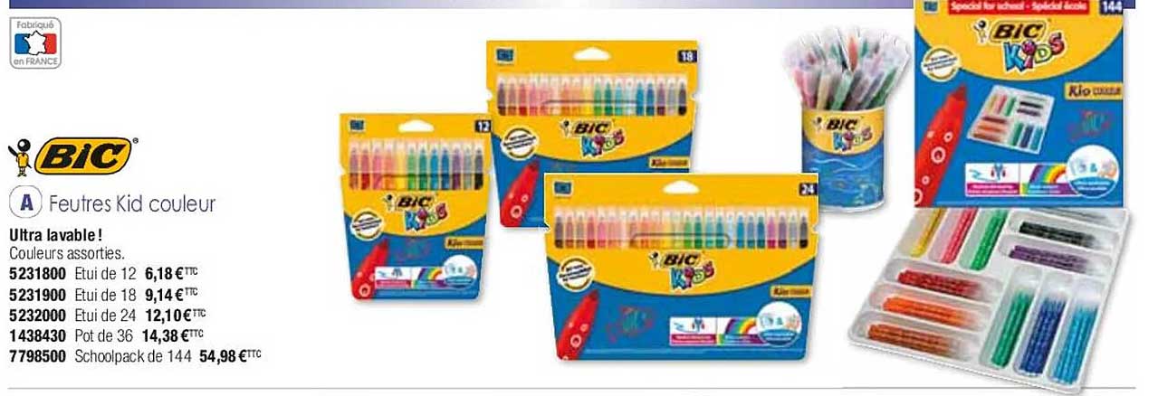 feutres kid couleur bic