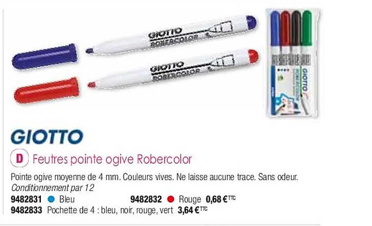 Feutres Pointe Ogive Robercolor Giotto