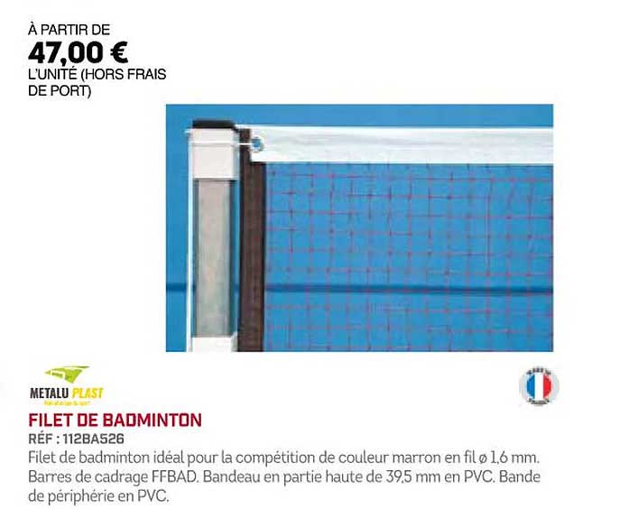 filet de badminton metalu plast