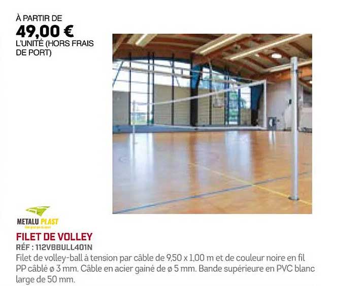 filet de volley metalu plast