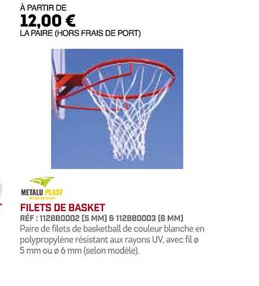 filets de basket metalu plast