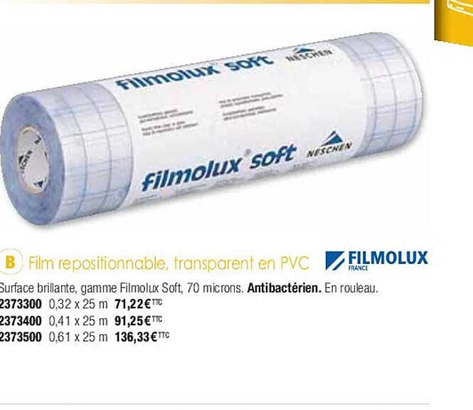 film repositionnable, transparent en pvc filmolux
