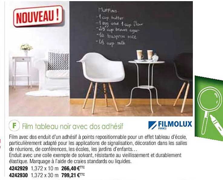 film tableau noir avec dos adhésif filmolux