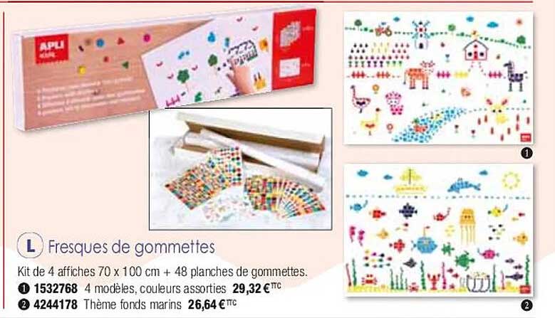fresques de gommettes apli