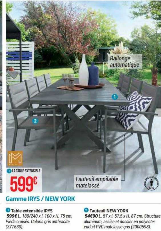 gamme table extensible iryx - fauteuil new york