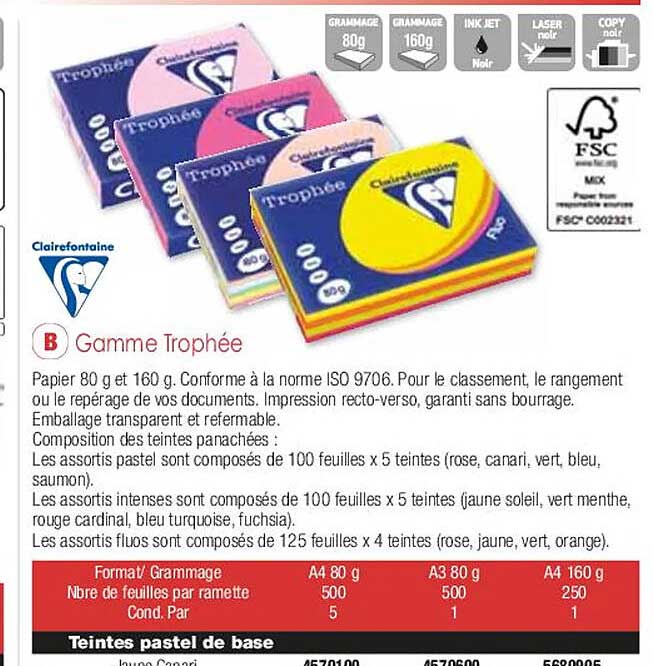 gamme trophée clairefontaine