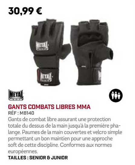 gants combats libres mma