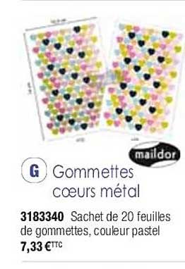 gommettes cœurs métal maildor