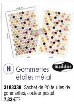 gommettes étoiles métal maildor