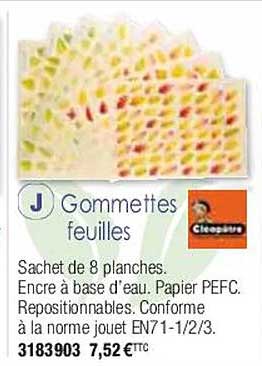 gommettes feuilles cléopâtre