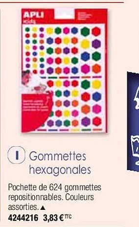 gommettes hexagonales apli