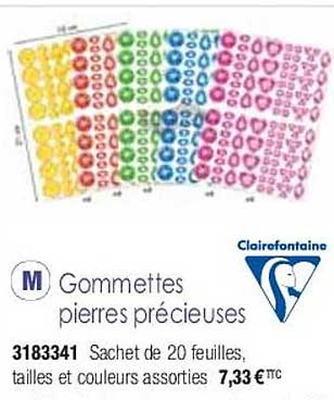 gommettes pierres précieuses clairefontaine