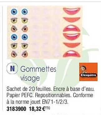 gommettes visage cléopâtre